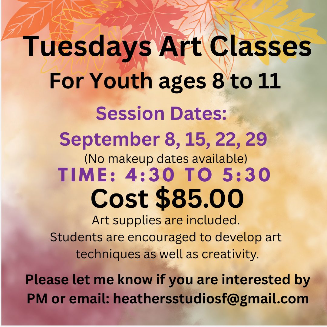 Youth Art Classes Sept 2026